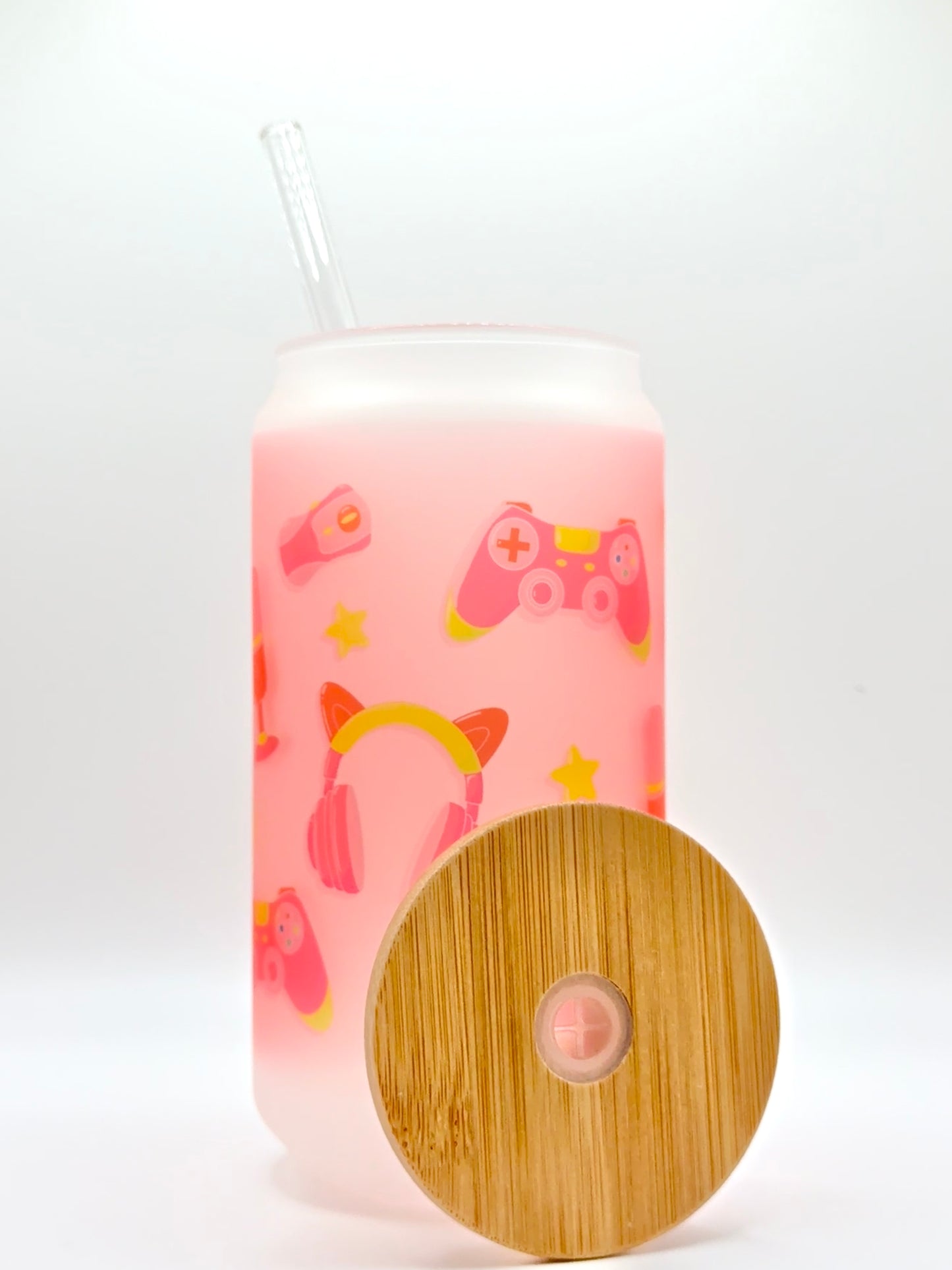 Pink Gamer Girl Glass Cup