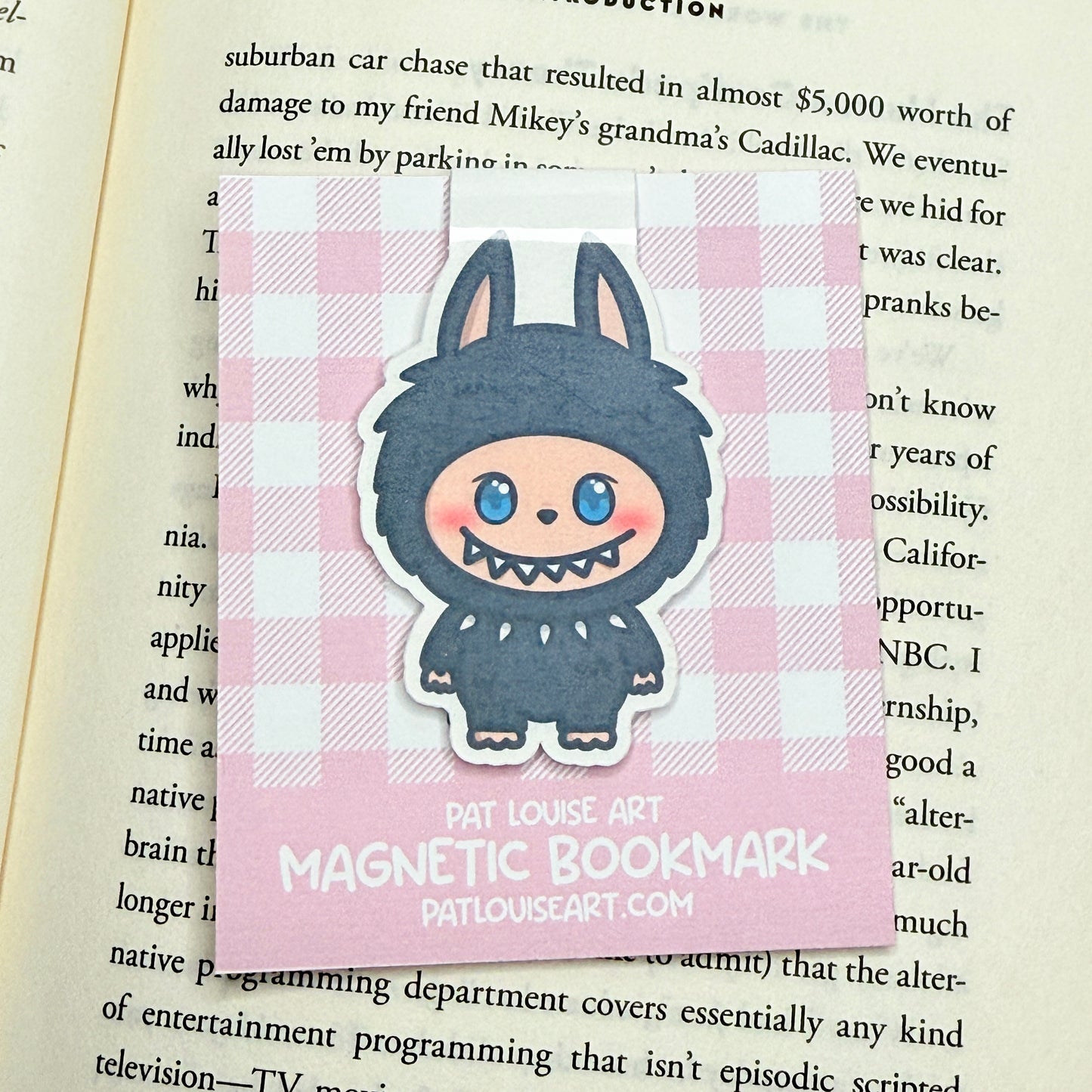 Goth Labubu Magnetic Bookmark