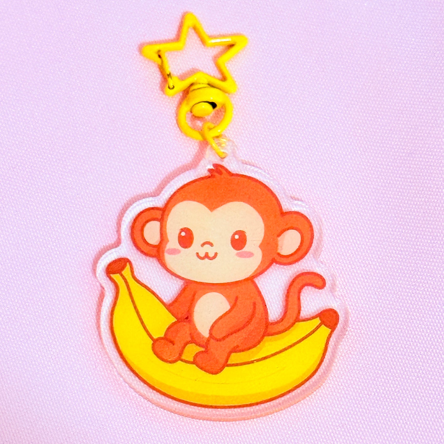 Kawaii Monkey & Banana Keychain