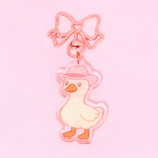 Kawaii Cowboy Duck Keychain