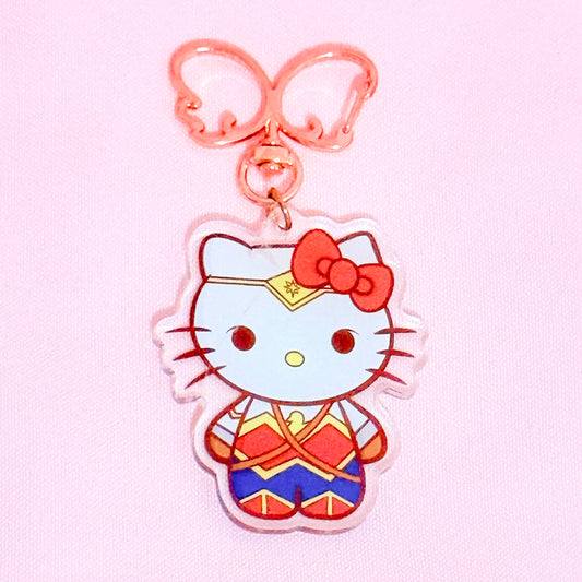 Hello Kitty x Wonder Woman Keychain