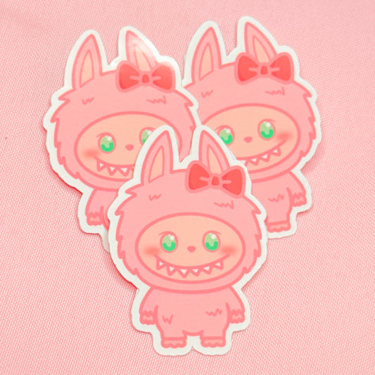 Kawaii Pink Labubu Vinyl Sticker