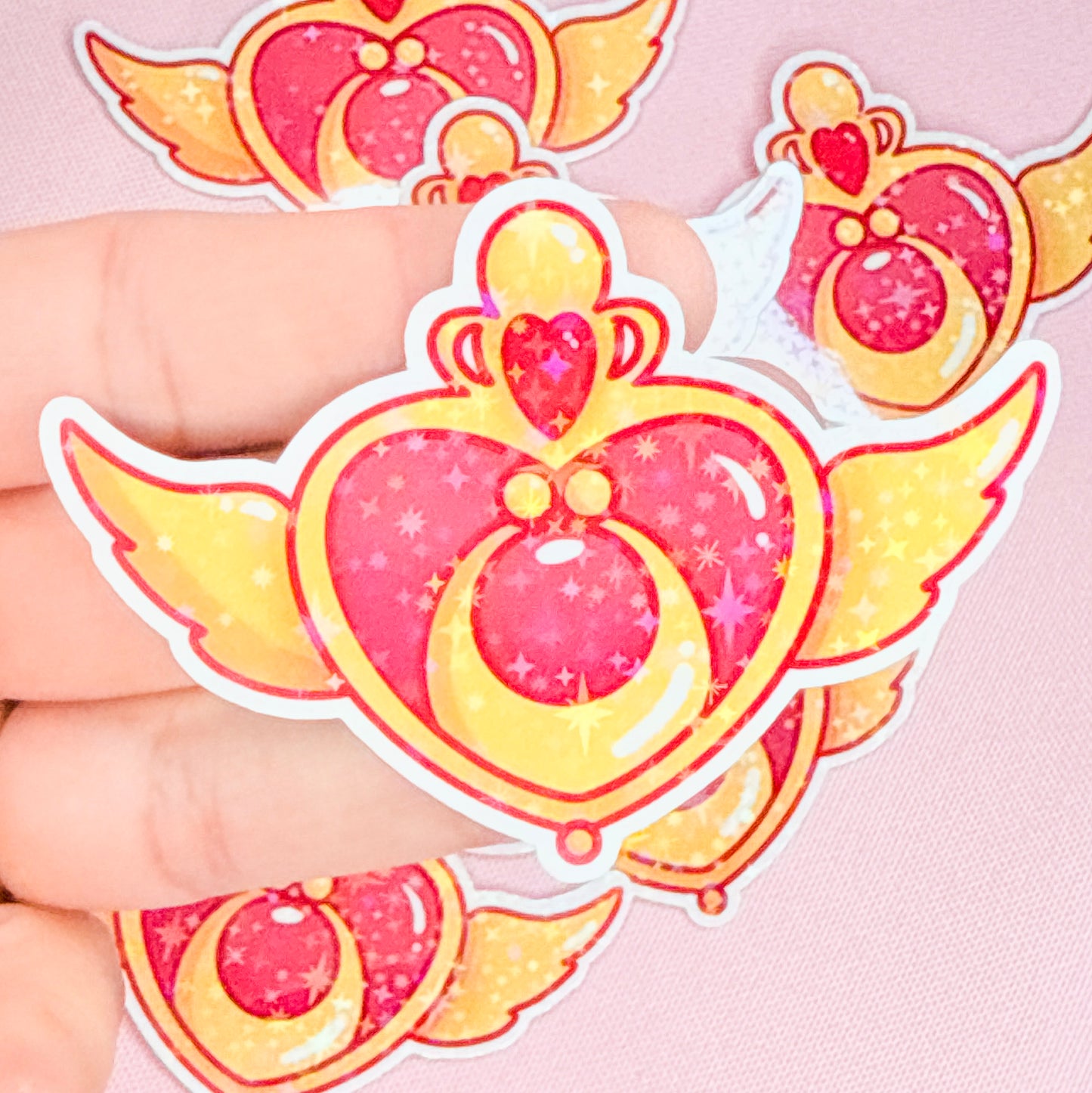 Moon Compact Sparkle Vinyl Sticker