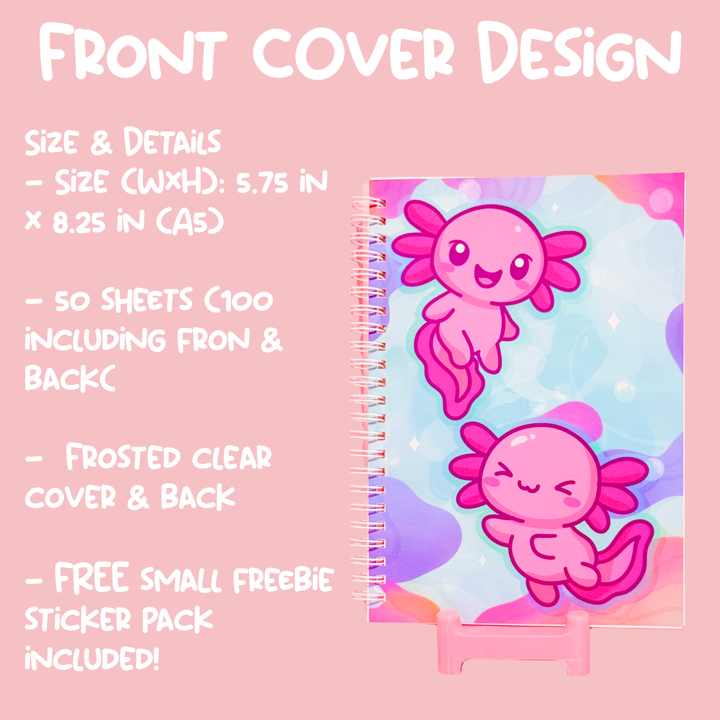 Kawaii Axolotl Reuseable Sticker Book