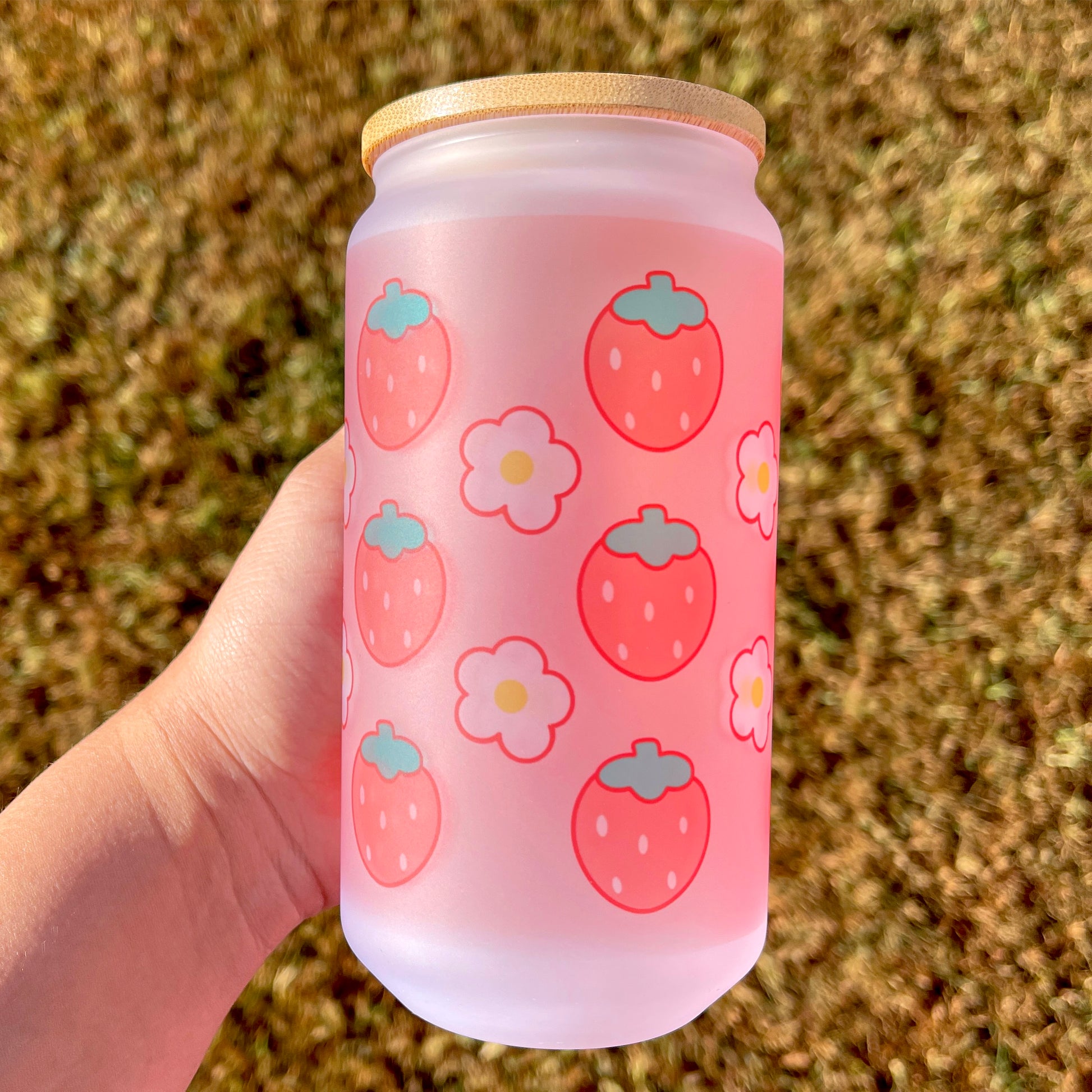 kawaii strawberry glass up