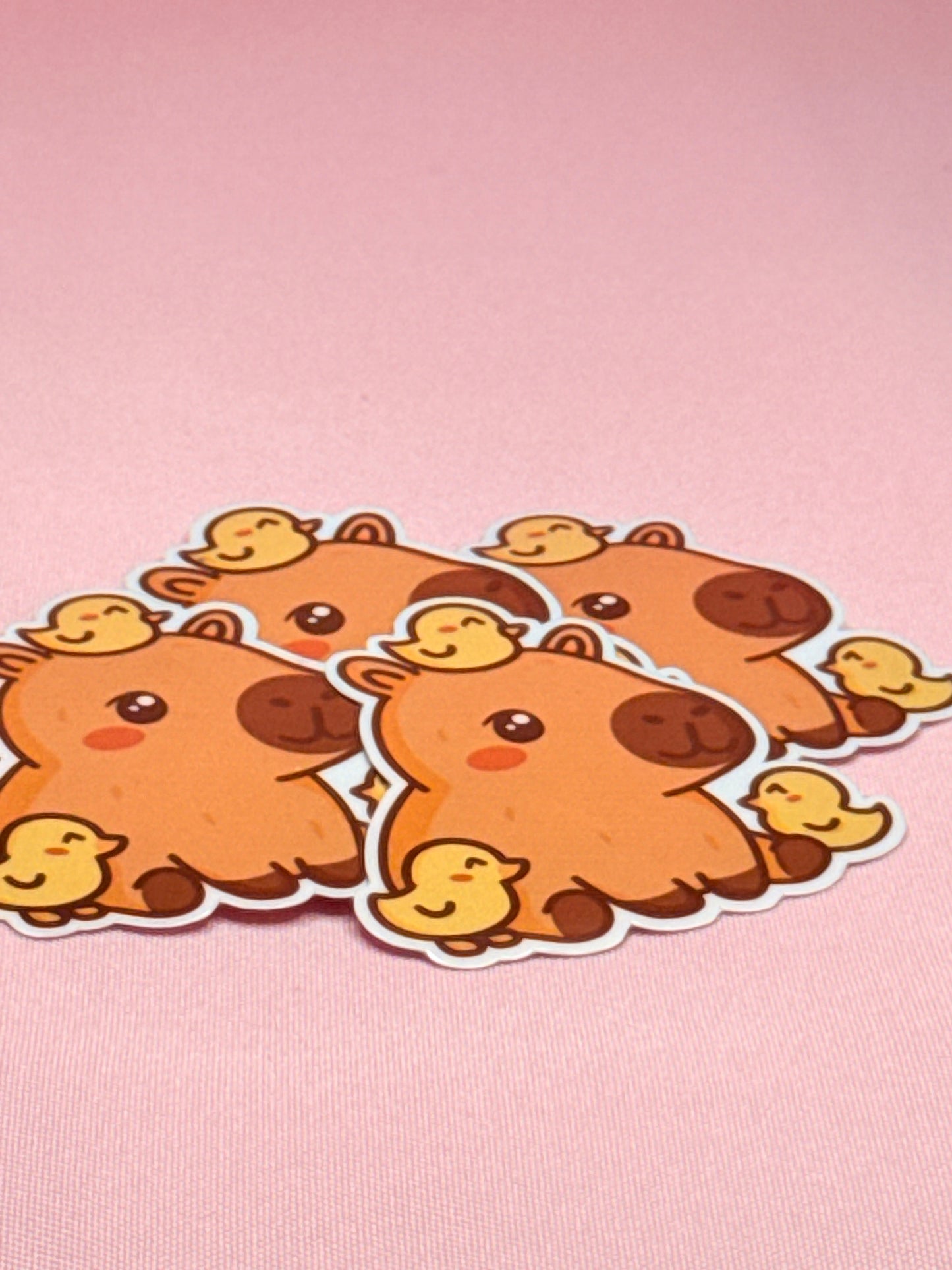 Kawaii Capybara & Ducks Vinyl Sticker