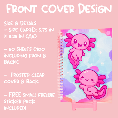 Kawaii Axolotl Reuseable Sticker Book