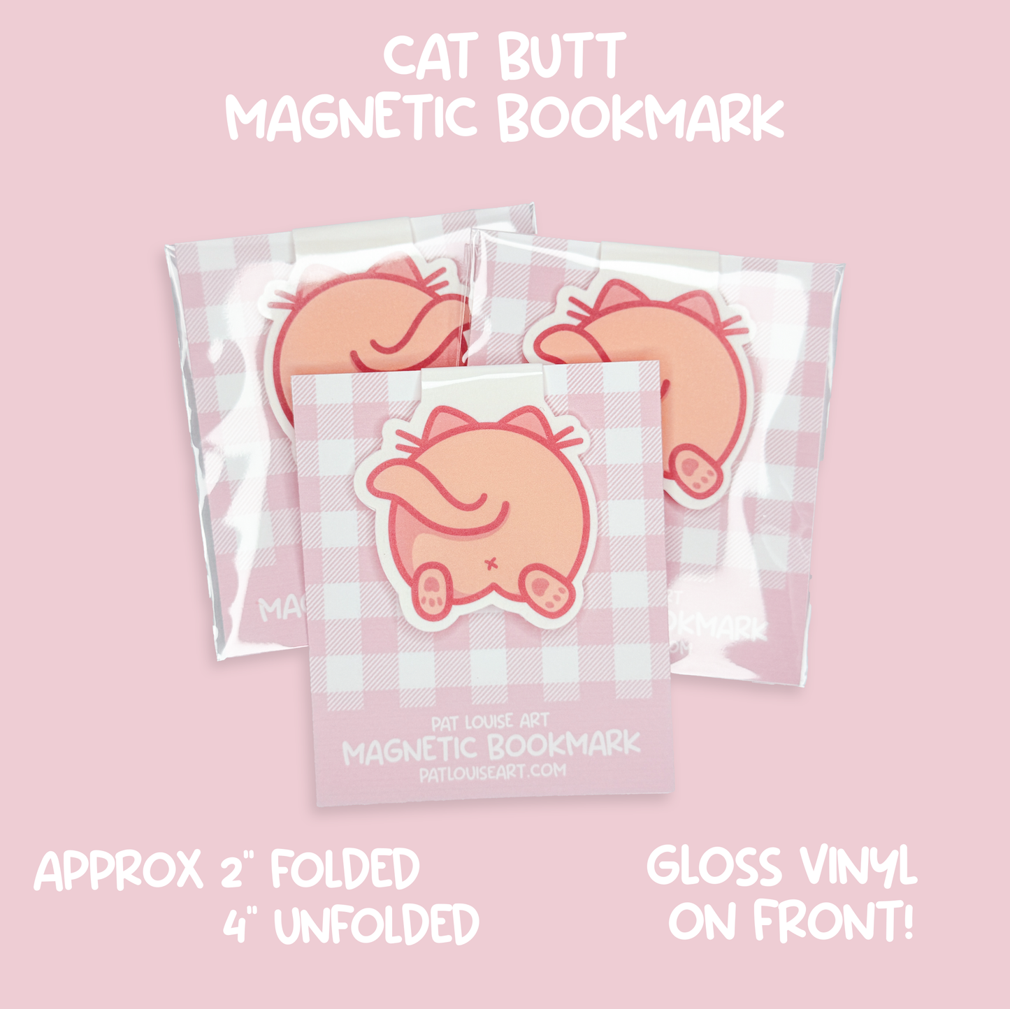 Kawaii Cat Butt Magnetic Bookmark